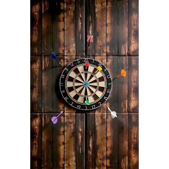 36" H x 24" W x 0.6" Dart Board Wall Protector - Self-Adhesive Flet Wood Grain Dart Backing Pad, Foldable Square Protection Mat