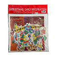 thumbnail image 1 of 36 in Hangable Christmas Decoration, Festive Card with Wreath, Santa, Packages, Star, Four Sided Ornament Center, Cute Characters, Includes Matching Gift Card, Envelope, Holiday Décor, 1 of 1
