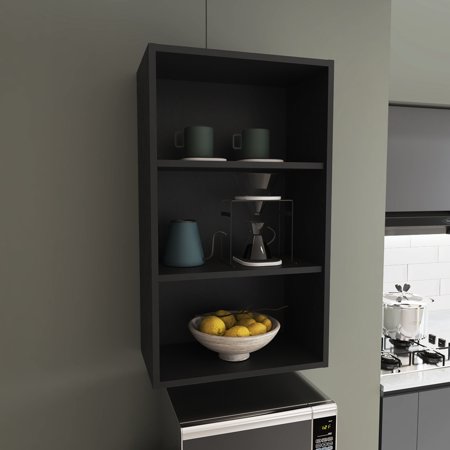 36" High 3-Tier Wall Cabinet | Multi-Room Storage & Display in Living Spaces | Durable Particle Board Construction | Easy Assembly for Quick Setup