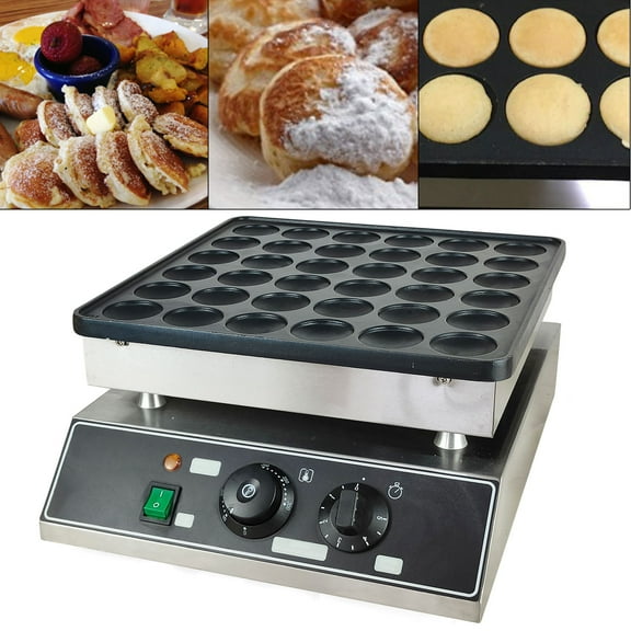 36 Holes Electric Mini Pancake Waffle Baking Machine Pancakes Maker Dutch Nonstick Baker
