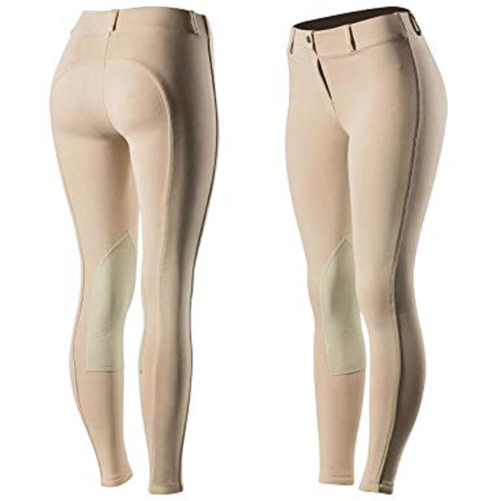 TuffRider Women's Plus-Size Cotton Pull-On Knee-Patch Breeches at