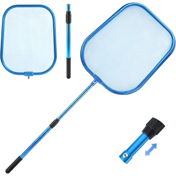Propuri All-Aluminum Pool Skimmer Net with 24"-36" Telescopic Pole for Hot Tubs, Spas & Small Pools