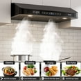 thumbnail image 1 of 36 In. 900 CFM Ducted Under Cabinet Range Hood In Black Stainless Steel With Dishwasher Filter and LED Lights, 1 of 10