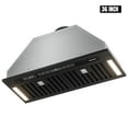 thumbnail image 1 of 36 In. 900 CFM Insert Range Hood In Black Stainless Steel With Dishwasher Filter and LED Lights, 1 of 9