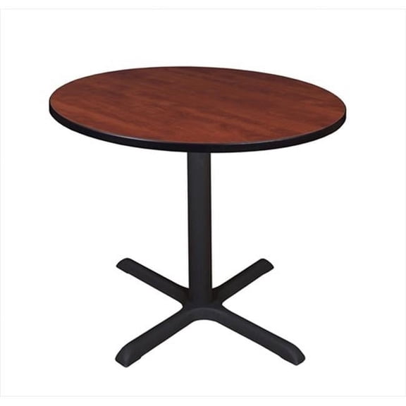 36 In. Round Cain Lunchroom Table - Cherry