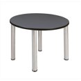 thumbnail image 1 of 36 In. Round Grey Table & Chrome Post Legs, 1 of 1
