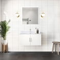 thumbnail image 1 of 36 In. W X 22 D Glossy White Vanity With Marble Top & Led Mirror - Abundant Storage, Soft Close, And Scratch Bathroom Cabinet Ample Storage Space, Close Cabinet, Stain, 1 of 3