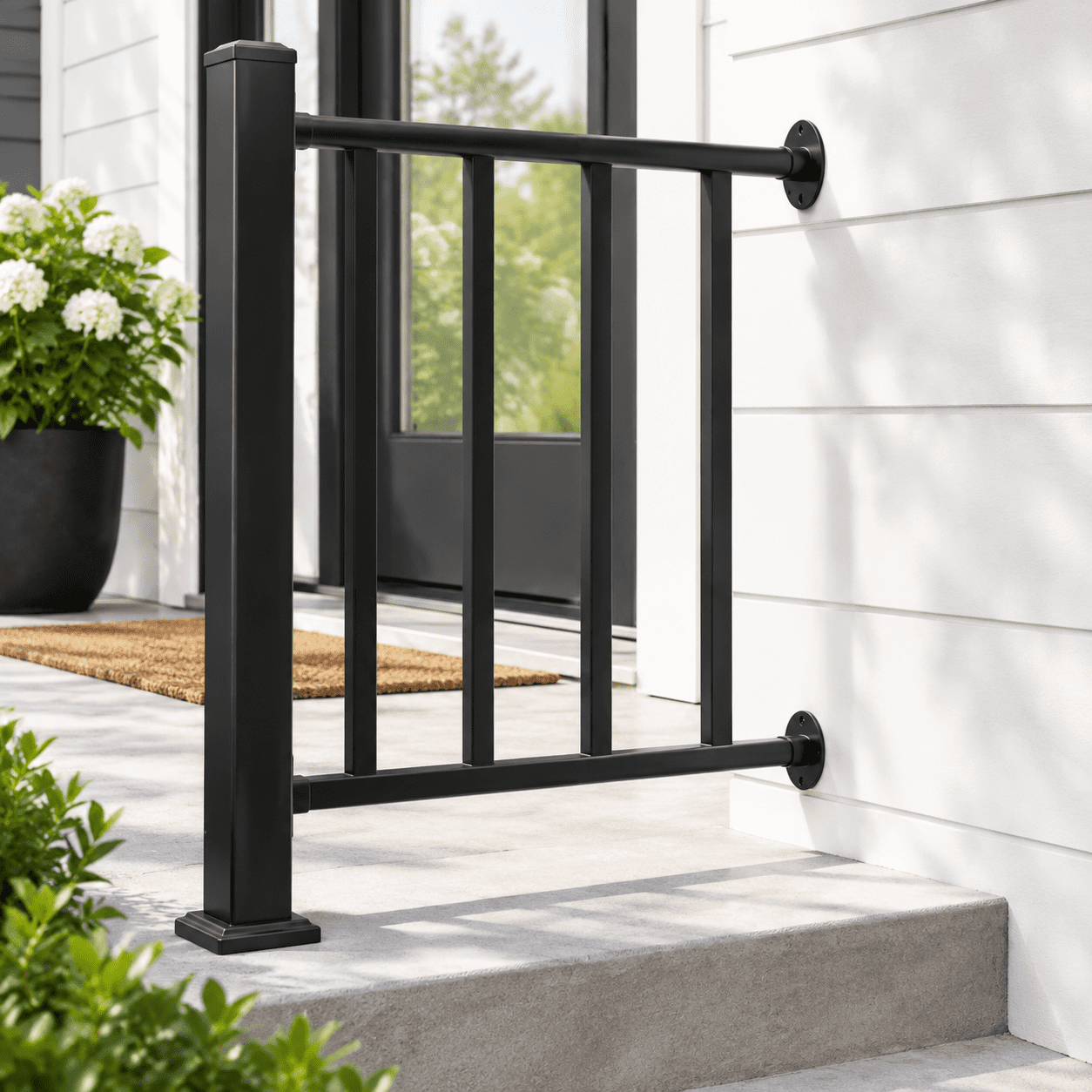36 In X 2 Ft Modular Black Stainless Steel Deck Railing Kit - Walmart.com
