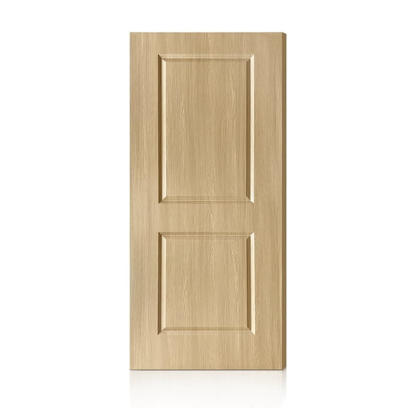 36 In. X 80 In. 2 Panel Hollow Core Oak Finished Pvc Composite Interior Door Slab