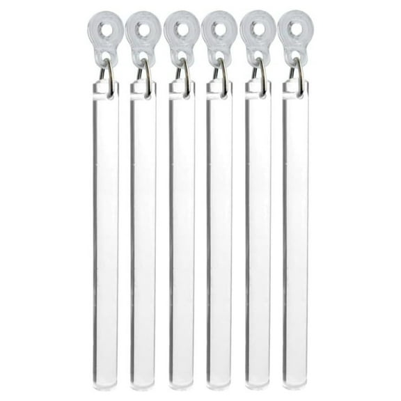 36 Inch (3 Feet) - 6 Pack - Priority Shipping- Amazing Drapery Flexible Clear Baton Curtain Wands 1/2 Inch Thick with Plastic Adapter - #0234