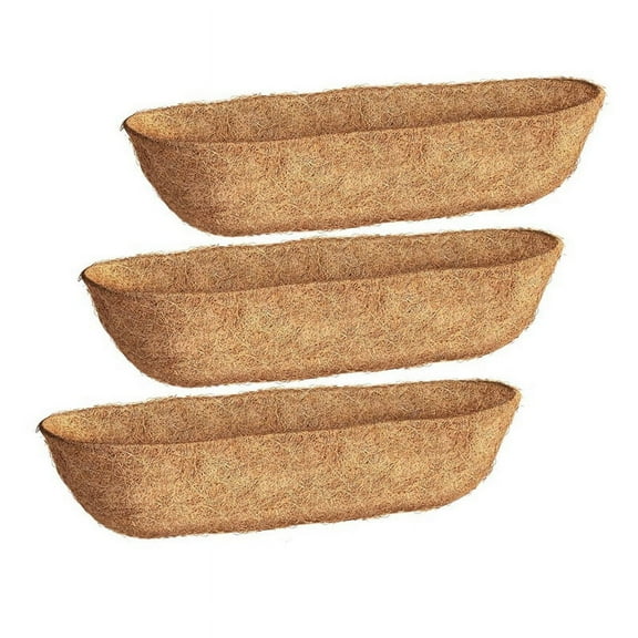 36 Inch 3 Pack Trough Liners, Coconut Coir Fiber for Wall Basket , Window Box Liners, Garden Planter Baskets