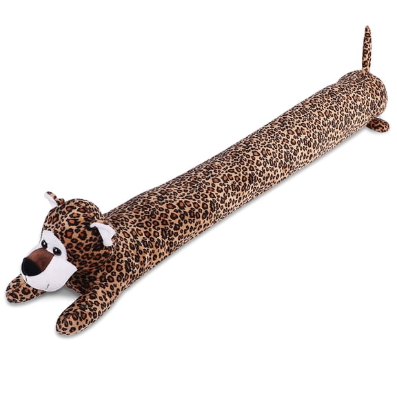36 Inch 3LB Heavy Duty Under Door Draft Stopper, Decorative Soundproof Door Draft Blocker, Energy Saving Draft Guard, Leopard Coffee