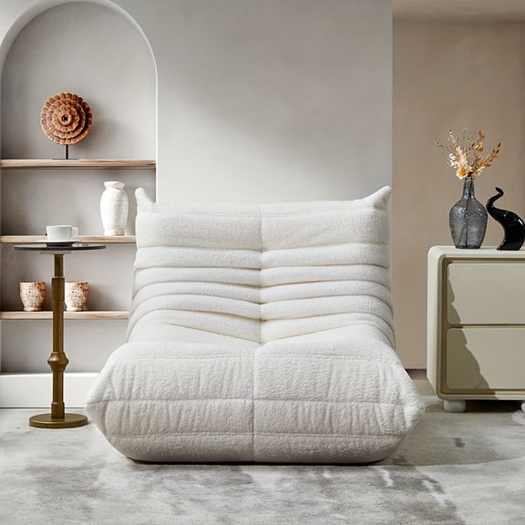 36 Inch Adult Bean Chair, Contemporary Cozy Fireside Seat, Relaxed Floor Sofa, Armless Lounger, Plush Bean Chair for One, Casual Floor Chair, Gaming Sofa, Ideal for Living Room, Bedroom, Balcony