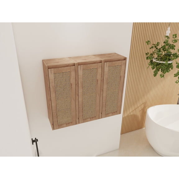 36 Inch Bathroom Storage Cabinet with Soft Close Doors, Floating Wall Mount Design, Spacious Organizer for Bath Essentials, Easy Assembly