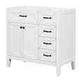thumbnail image 1 of 36 Inch Bathroom Vanity Base Only, Single Bathroom Vanity Base with Two Door Cabinet and Three Drawer, Bathroom Vanity Cabinet Without Sink, Solid Wood Frame (White), 1 of 9