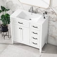 thumbnail image 1 of 36 Inch Bathroom Vanity with Sink, Free Standing Bathroom Vanity Set with 2 Door Storage Cabinet and 3 Drawer, Bathroom Vanity Cabinet and Sink Combo, Solid Wood Frame (White), 1 of 9