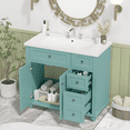 thumbnail image 1 of 36 Inch Bathroom Vanity with Sink, Free Standing Bathroom Vanity Set with 2 Door Storage Cabinet and Soft Closing Doors, Bathroom Vanity Cabinet and Sink Combo, Solid Wood Frame (Blue-Green), 1 of 9
