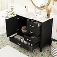 thumbnail image 1 of 36-Inch Bathroom Vanity | Soft Close, Overflow Design for Dry Space | Premium Ceramic, Solid Wood Build | Organizes Bathroom Essentials, 1 of 7