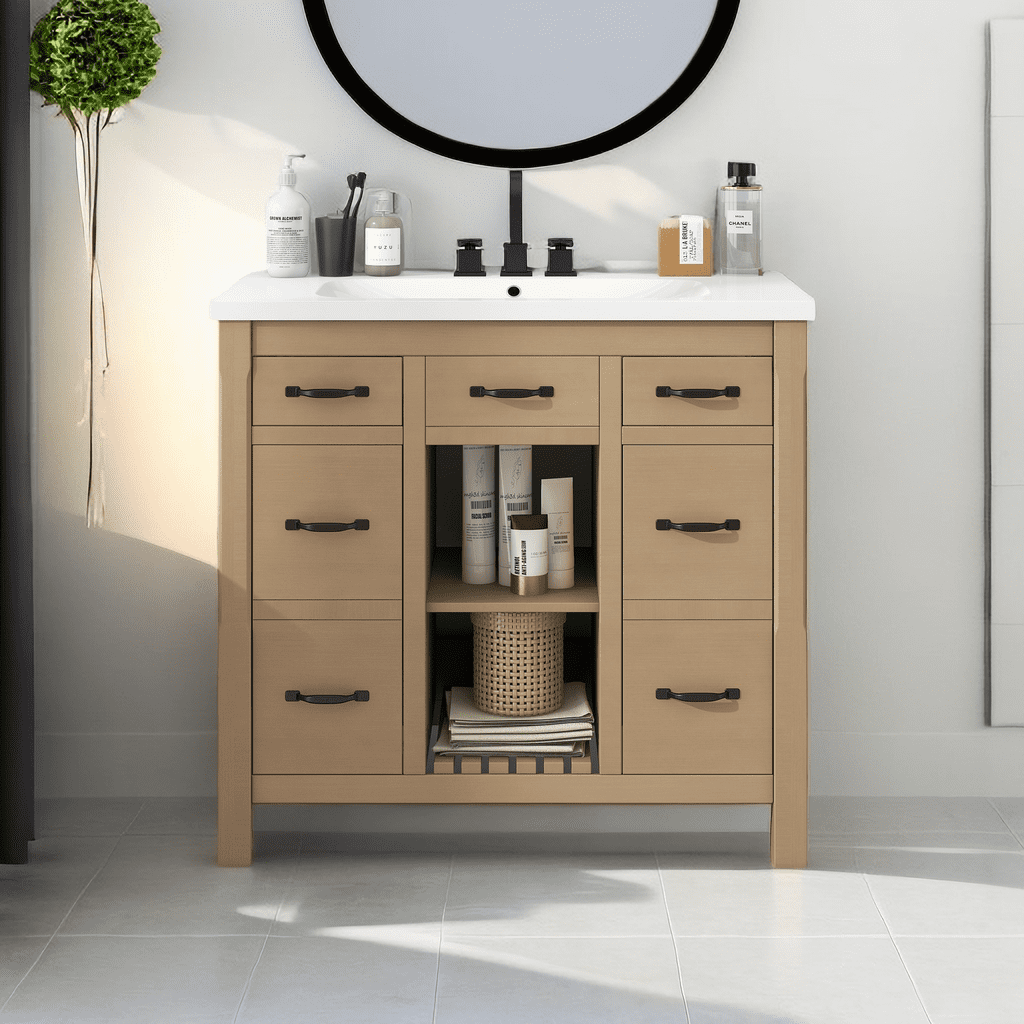 36 Inch Bathroom Vanity with Undermount Sink,Modern Bathroom Storage ...
