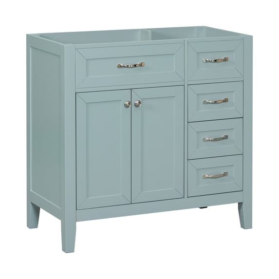 36 Inch Bathroom Vanity without Sink, Bathroom Vanity With 3 Drawers,Solid Wood Frame Waterproof Storage Cabinet for Bathroom