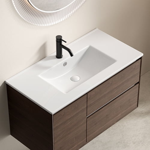 36 Inch Bathroom Vessel Sink, High-Quality Ceramic Porcelain Vanity Sink Top, Glossy White Finish, Without Overflow, Durable & Easy To Clean