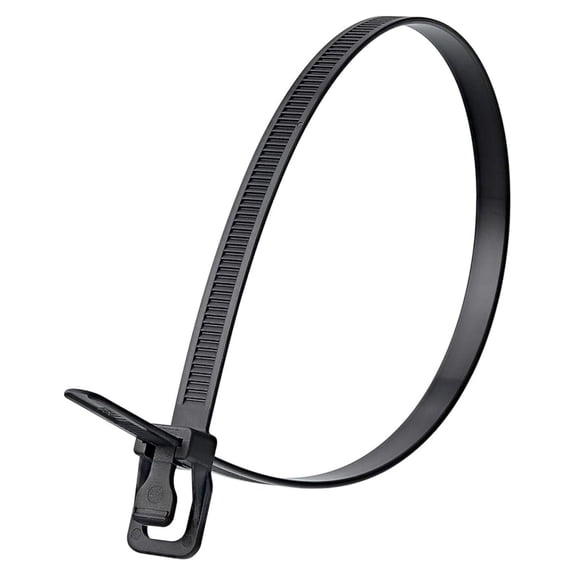 36-Inch Black Reusable Releasable Cable Ties 10 Pack, 175 lb Strength, Patented Quick-Release, Ultra-Durable for Heavy-Duty and Industrial Applications
