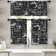 thumbnail image 1 of 36 Inch Black Window Curtains and Valances Set of 3, Vintage Coffee Names Short Tier Curtain for Kitchen,Vintage Small Kitchen Decor, 1 of 6