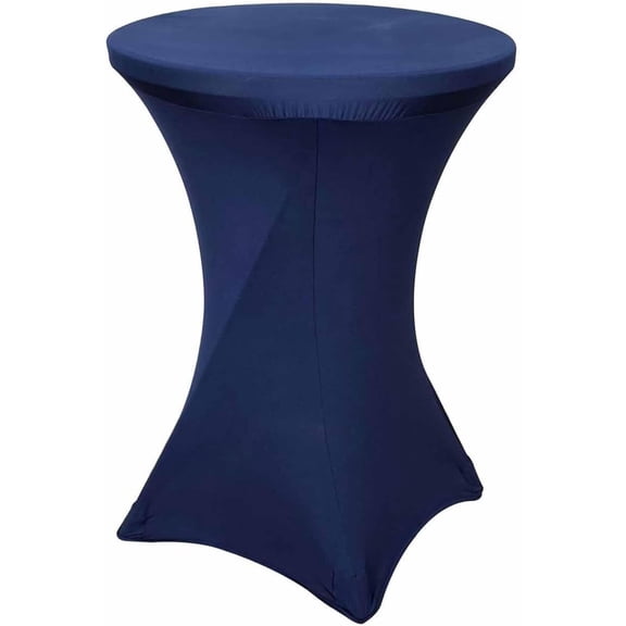 36-Inch Blue Cocktail Spandex Fitted Stretchable Elastic Tablecloth Table Linens Wedding Party Events Decorations