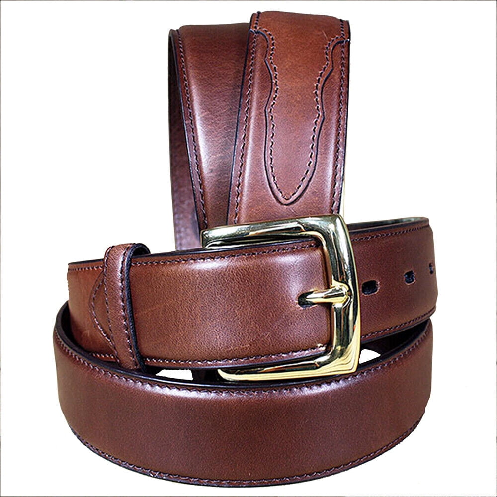 36 Inch Brown Men's Basic Leather Belt Removable Buckle