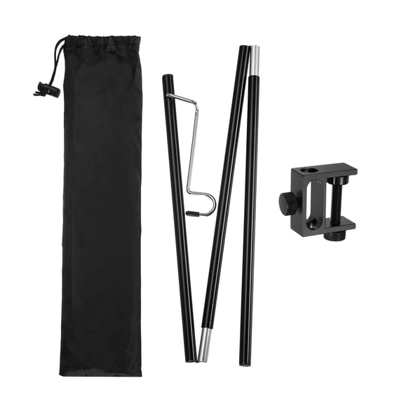 36 Inch Camping Lantern Stand Pole with 1 Hooks- Black 1 Set Portable Aluminum Tabletop Light Hanging Holder for Outdoor Camping Table (Ground Stake Not Included)