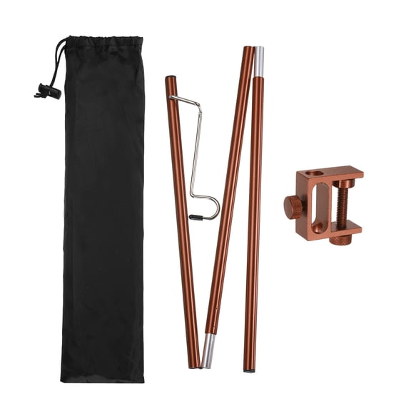36 Inch Camping Lantern Stand Pole with 1 Hooks- Bronze 1 Set Portable Aluminum Tabletop Light Hanging Holder for Outdoor Camping Table (Ground Stake Not Included)