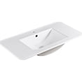 thumbnail image 1 of 36 Inch Ceramic Sink for Bathroom | Pre - drilled Faucet Hole, Convenient Use | Glossy White Finish | Stops Water from Spilling, 1 of 3