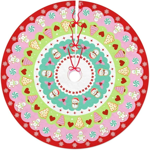 36 Inch Christmas Tree Skirt, Cookie Jar Trees Mat for Merry Christmas Halloween Indoor Home Holiday Party Decorations