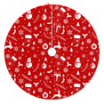 thumbnail image 1 of 36 Inch Christmas Tree Skirt – Velvet Plush Tree Mat, Soft Thickened Polyester with Red Ties, Single-Sided Printing, Available in 30in/36in/48in, Perfect for Holiday Xmas Tree Decoration, 1 of 7
