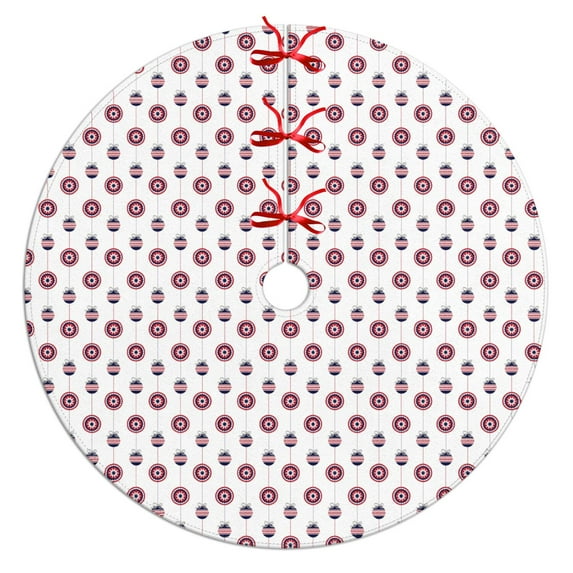 36 Inch Christmas Tree Skirt – Velvet Plush Tree Mat, Soft Thickened Polyester with Red Ties, Single-Sided Printing, Available in 30in/36in/48in, Perfect for Holiday Xmas Tree Decoration