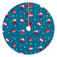 thumbnail image 1 of 36 Inch Christmas Tree Skirt – Velvet Plush Tree Mat, Soft Thickened Polyester with Red Ties, Single-Sided Printing, Available in 30in/36in/48in, Perfect for Holiday Xmas Tree Decoration, 1 of 7