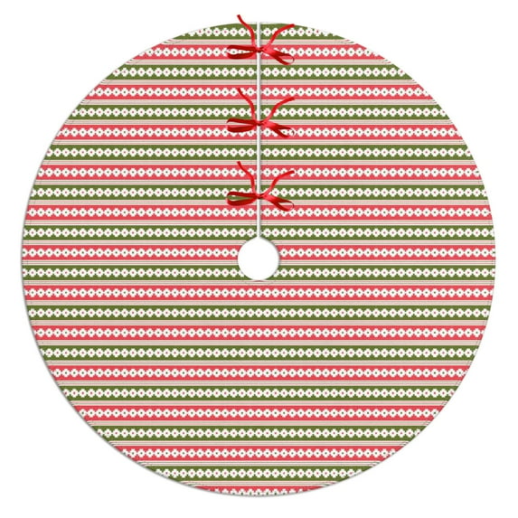 36 Inch Christmas Tree Skirt – Velvet Plush Tree Mat, Soft Thickened Polyester with Red Ties, Single-Sided Printing, Available in 30in/36in/48in, Perfect for Holiday Xmas Tree Decoration