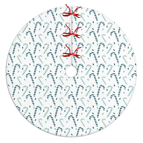 36 Inch Christmas Tree Skirt – Velvet Plush Tree Mat, Soft Thickened Polyester with Red Ties, Single-Sided Printing, Available in 30in/36in/48in, Perfect for Holiday Xmas Tree Decoration