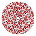 thumbnail image 1 of 36 Inch Christmas Tree Skirt – Velvet Plush Tree Mat, Soft Thickened Polyester with Red Ties, Single-Sided Printing, Available in 30in/36in/48in, Perfect for Holiday Xmas Tree Decoration, 1 of 7