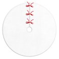 thumbnail image 1 of 36 Inch Christmas Tree Skirt – Velvet Plush Tree Mat, Soft Thickened Polyester with Red Ties, Single-Sided Printing, Available in 30in/36in/48in, Perfect for Holiday Xmas Tree Decoration, 1 of 7