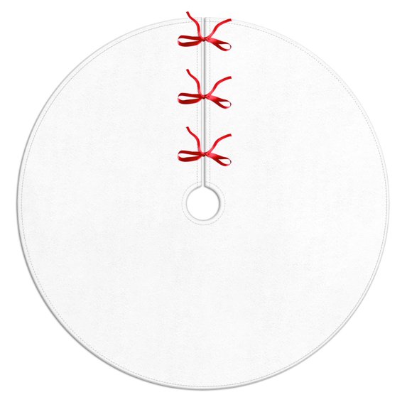 36 Inch Christmas Tree Skirt – Velvet Plush Tree Mat, Soft Thickened Polyester with Red Ties, Single-Sided Printing, Available in 30in/36in/48in, Perfect for Holiday Xmas Tree Decoration