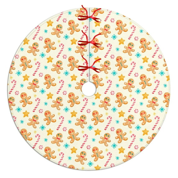 36 Inch Christmas Tree Skirt – Velvet Plush Tree Mat, Soft Thickened Polyester with Red Ties, Single-Sided Printing, Available in 30in/36in/48in, Perfect for Holiday Xmas Tree Decoration