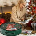 thumbnail image 1 of 36 Inch Christmas Wreath Storage Bag Clear Wreath Box Wreath Storage Containers with Clear Window and Handle Christmas Garland Storage Containers for Xmas Holiday Seasonal Storage, 1 of 6
