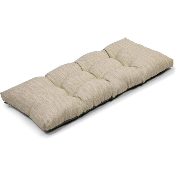 36 Inch Classic Solid Color Bench Cushion with Ties, Super Soft Indoor Outdoor Rectangle Bench Seat Cushion Standard Size Foam Pad with Non-Slip Bottom - One Pad Only (Beige, 36x15x3in)