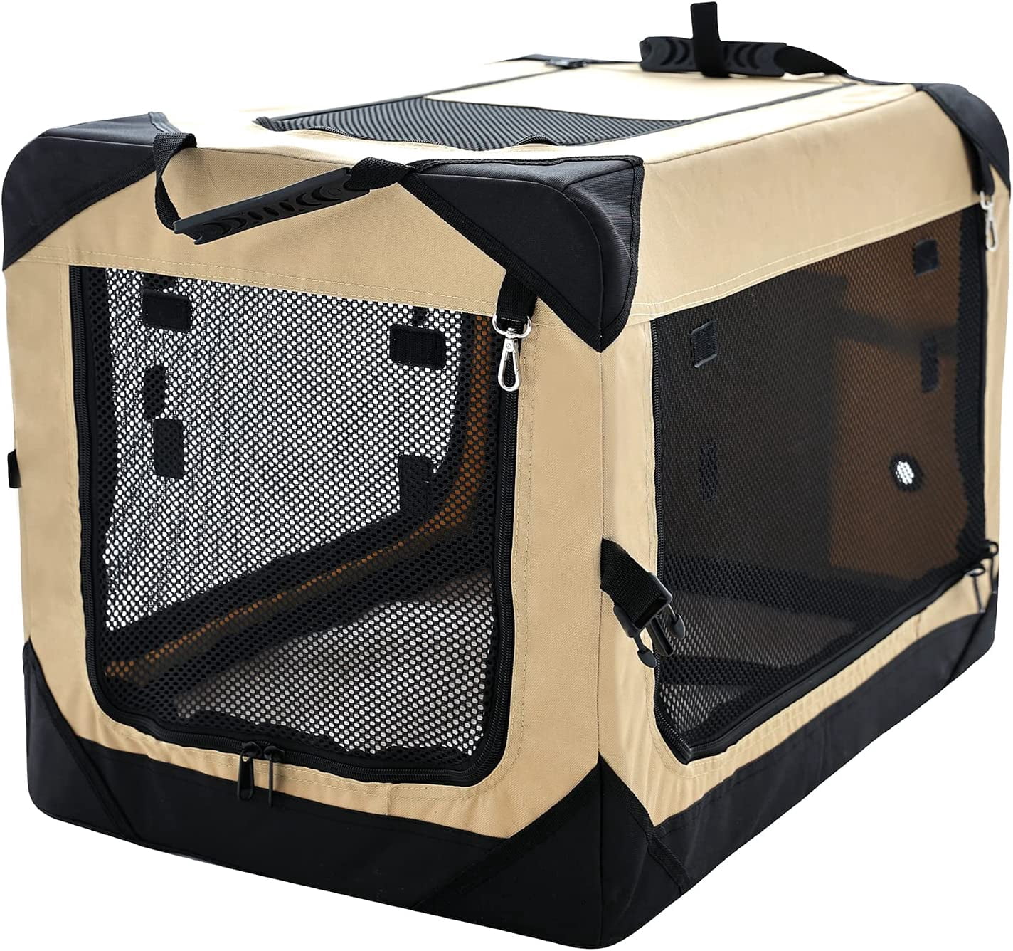 Image showcasing 36 Inch Collapsible Dog Crate for Large Dogs, 4-Door Foldable Soft Dog ...
