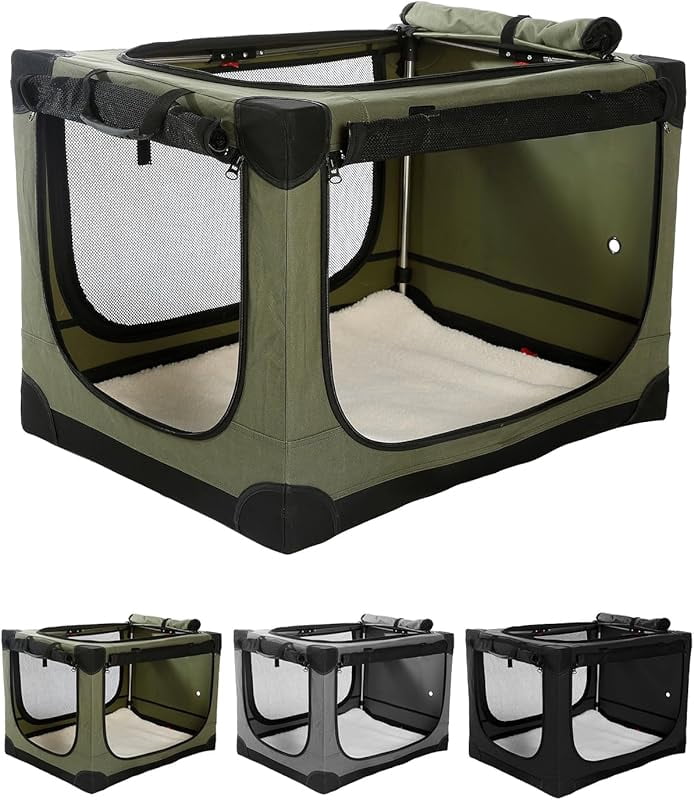 Curated visual reference: Fresh Look at 36 Inch Collapsible Travel Dog Crate For Medium Large Dogs