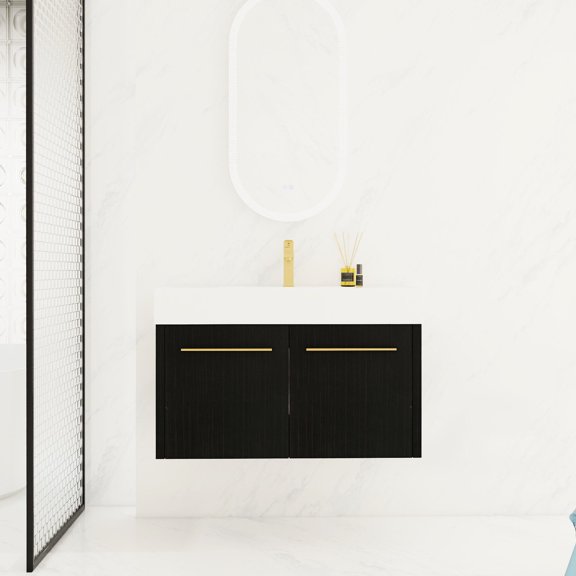 36 Inch, Diversified Resin Basin - Wall-Mounted Innovation - Bathroom Upgrade - Break from Tradition