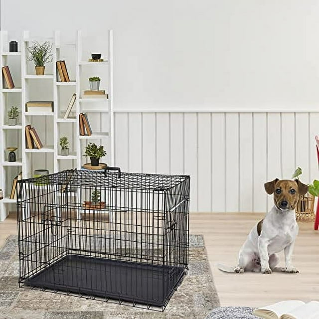 36Inch Double Door Dog Crates Folding Metal Pet Kennel Wire Cage with