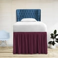 thumbnail image 1 of 36 Inch Drop Twin XL Dorm Bed Skirt Wine Ruffled Pattern Microfiber Made, 1 of 7
