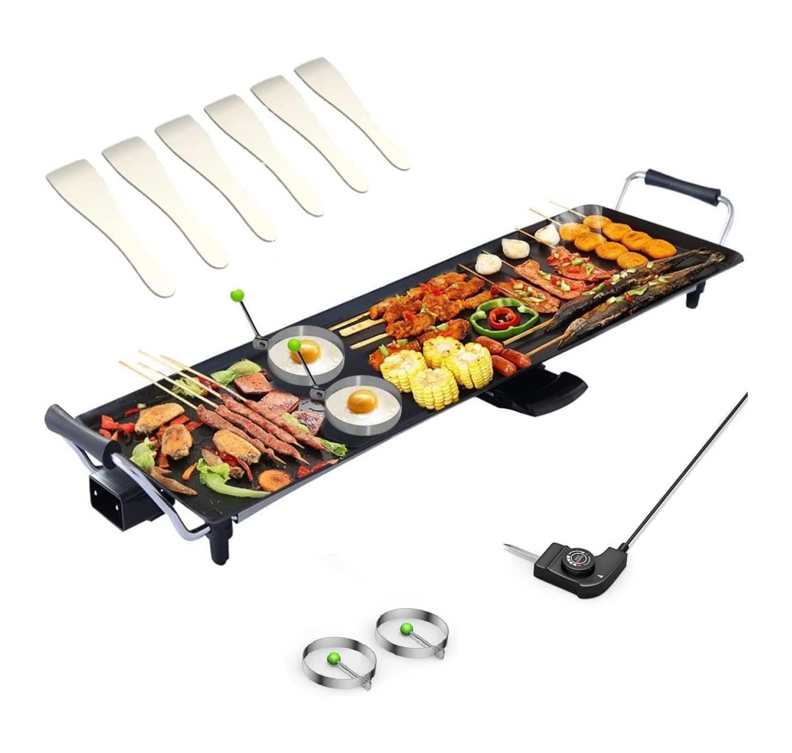 36 Inch Electric Griddle Teppanyaki Grill, BBQ Smokeless Grills, 2000W